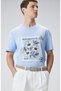 Mavi Baskılı T-shirt - 2