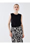 Alita City Lcw Vision Black Plain Oval Neck Sleeveless Women's Blouse with a Difference - 2