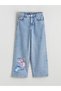 Two Mt Shop Quality Lcw Kids Blue Wideleg Stitch and Angel Printed Girls' Jean Pants