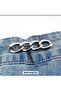 Black Chain Shaped Trouser Waist Tightener Belt Accessory, Collar Brooch Stitch-Free Adjustable.