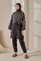 Patterned Hijab Swimsuit Tunic Black - 2