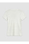 Original Oval Collar Striped Women's Ribbed T-Shirt - 5