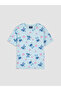 Lcw Kids Blue Stitch Printed Girls' Shorts Pajama Set - 3