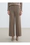 Lcw Everyday Beige Wide Leg Women's Trousers with Elastic Waist - 2