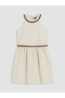 Nevavm Halter Collar Girls' Linen Blend Dress with a Difference - 2