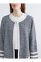 Trendlucky Women's Cardigan with Oval Collar Pattern and Contrast - 3