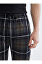 Navy Blue Standard Fit Plaid Men's Pajama Bottoms, 2-Piece - 4