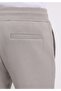 Slim Fit Mid Waist Plain Men's Gray Sweatpants - 6
