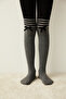 Ash Color Girls Ribbon Pantyhose - 2