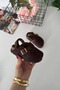 Miniğimin Cicileri Suede Unisex Children's Sabo Slippers - Bitter Brown - 3