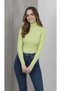 Women's Full-Length Ribbed Lycra Camisole Badi Slim Long Sleeve - Mint Green Mariposa Secret - 2