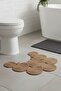Jute Double-Sided Washable Toilet Seat Cover - Geometric Patterned Bath Mat (36X50 cm)