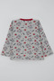Baby Girl Pajama Set Cute Queen Patterned Strawberry 9 Months-3 Years, Light Gray Melange - 5
