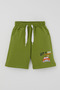 Boy's Shorts Set with Retro Car Print, Ages 1.5-5, Ecru - 7