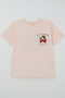 Girl's Short Sleeve T-Shirt Strawberry Garden Back Print Detailed 9-14 Years Old, Powder - 4