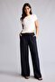 Wide Leg Double Pocket Regular Waist Standard Length Trousers F6249Ax25Au - 2