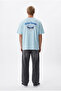Men's Alpine Embroidered Oversize T-Shirt Baby Blue - 4