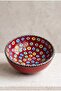 16 cm Tile Handmade Evil Eye Beaded Ceramic Bowl Red Appetizer Salad Bowl