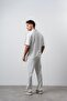 Men's R Stripe Detailed Regular Fit T-Shirt Trousers Set Ecru - 5