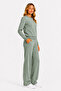 Women's Cotton Crew Neck Wide Leg Tracksuit Set Çağla-101 - 2
