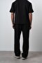 Men's Stripe Detailed Baggy Sweatpants Black - 4
