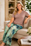 Plus Size Luxury Pajama Set with Elastic Waist Comfort Model Cotton Women's Pajama Set - 2
