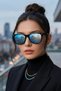 Women's Uv400 Mirror Glass Wayfare Black Sunglasses 23045-1 C2Ayn - 3