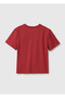 Girl's Red 100% Organic Cotton Short Sleeve T-Shirt with Embroidery on the Front - 2