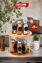 360 °   منظم توابل دوار من الخيزران بطبقتين، حامل عرض، منظم، حامل متعدد الطبقات