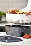 Rectangular Pot Model with Strainer Fruit - Vegetable Storage Container Anthracite - 2
