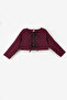 Burgundy Bow Detailed Girls' Skirt Jacket Set - Silvana - 3