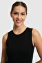 Women's Black Crew Neck Basic T-Shirt 50323534-Vr046 - 2