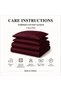 100% Cotton Satin Striped Double Duvet Cover Set - Claret Red - 6