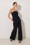 Black Strapless 2-Piece Look Jumpsuit with Pants - 5
