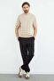 Text Embroidered Crew Neck T-Shirt - 5