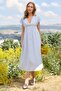 Lace-Up Back Pleated Midi Dress