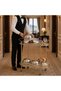 2-Tier Glass Bar Cart with Wheels, Rolling Serving Trolley with Clear Glass Shelves & Metal Frame - 7