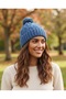 Women's Pompom Cotton Filay Beanie Fo 2654 Cobalt Blue Colorful Sparkling Yarn, Knitted Pattern, and Warm Winter Beanie