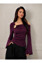 Brooch Detailed Spanish Sleeve Madonna Collar Blouse