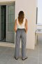 High Waist Elastic Linen Trousers - 3