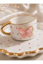 Pink Pearl Luxury Single Turkish Coffee Cup – Premium Presentation Set with Gold Detail