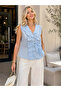 New Season Ruffled Collar Sleeveless Buttoned Shirt - 3