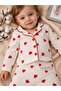 Red Big Heart Patterned Organic Cotton 2-Piece Baby Girl Pajama Set - 7