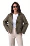 Basic Buttoned Double-Breasted Collar Khaki Trench Coat - 3