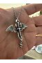 Unisex Necklace with Dragon and Sword Figure – with 60 cm Chain, Symbol of Strength and Courage - 2