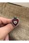 Gothic Heart Figured Red Stone Rose Ring |   Zamak Plated Adjustable Women's Jewelry - 2