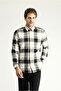 Long Sleeve Slim Fit Slim Fit Lumberjack Plaid Cotton Shirt - 3