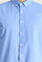 Long Sleeve Relax Fit Comfortable Cut Linen Look Cotton Shirt - 6