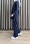 Bade Takim Crystal Fabric Smoked Women's Zippered Top and Pants Two-Piece Set - 4