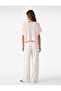 Bat Sleeve Round Boat Neck Openwork Motif Knitwear Sweater - 3